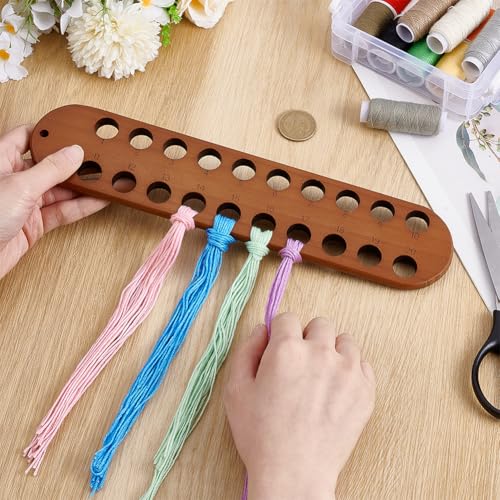 PH PandaHall 2pcs Embroidery Floss Organizer, 20 Hole Wooden Cross Stitch Thread Holder Storage Tool with Numeric Portable Thread Winding Plate for Cotton Thread Craft DIY Sewing Storage