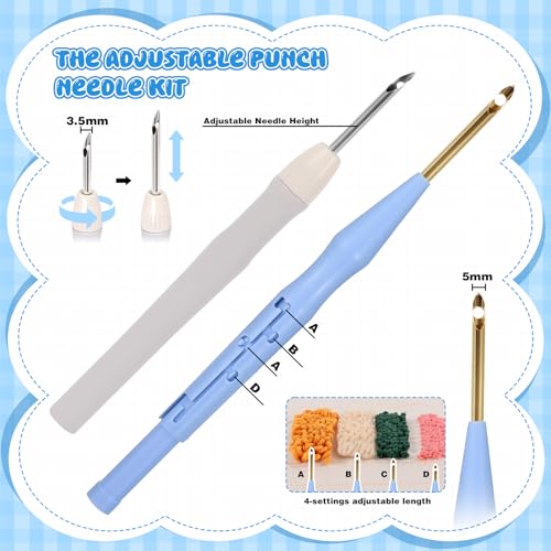 35Pcs Punch Needle Kit Adult Beginner, Adjustable Punch Needle Tool - color: 35Pcs