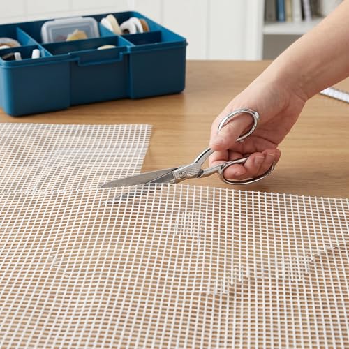 EXCEART Blank Latch Hook Mesh Canvas 59.1" x 39.4" White Plastic Mesh