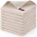 Homaxy 100% Cotton Waffle Weave Dish Cloths, 8 Pack, Beige - color: Begie, size: 12 x 12 - 8 Pack