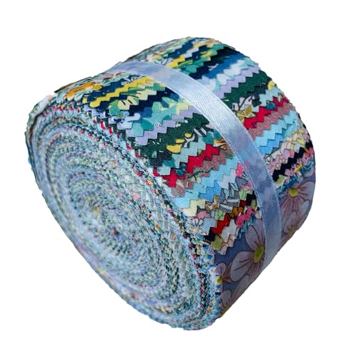 40P Cotton Jelly Roll Fabric Strips for Quilting and Sewing,40 Flower - color: 40 Flower Patterns