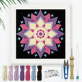 DOODLREAM Mandala Flower Punch Needle Kit for Beginner 9.4" x 9.4" - color: Mandala Flower