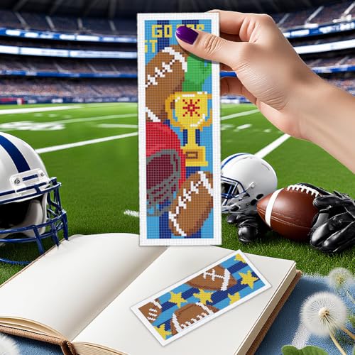 ORIGACH 6 Rugby Set Cross Stitch Bookmark Kit for Beginner - style: Rugby