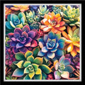 Fanxvivy Counted Cross Stitch Kits for Adults 11CT Unprinted Cross-Stitch Patterns Embroidery Kits Easy Cross Stitching Needlepoint Kits-Colorful Succulent Plants 18x18 inch - color: DIYcraft27