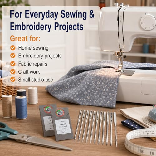 50 Pcs Embroidery Sewing Machine Needles Size 90/14 130/705H HAx1 Sewing Needles for Brother Sewing Machine (5 Pack of 10 Needles) - style: 50pcs- 90/14