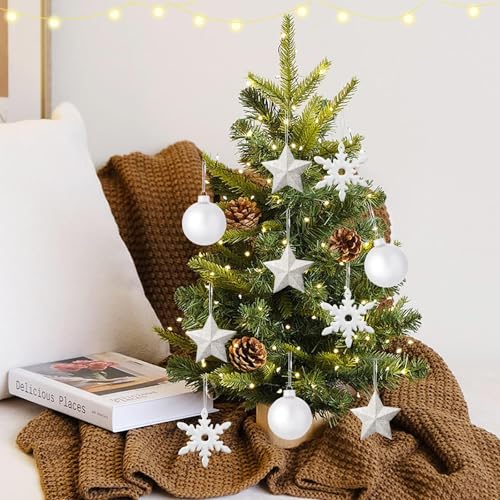 JUNEBRUSHS 600PCS White Halloween Ornament Hooks Ornament Hangers with Snap - color: White