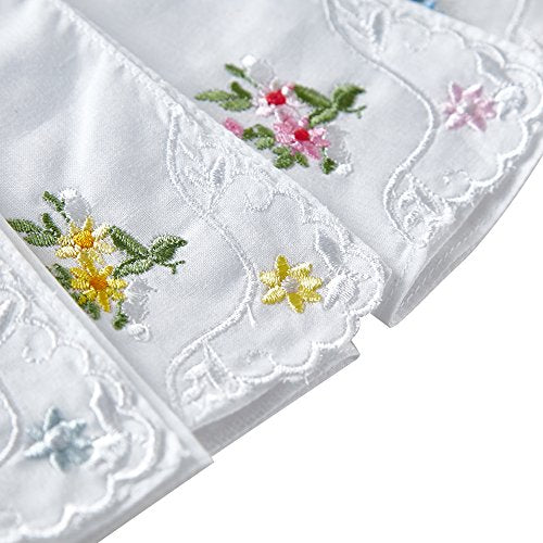 RDS HANKYTEX Cotton Embroidery Ladies' Handkerchiefs Lace Set of 6 - style: 2