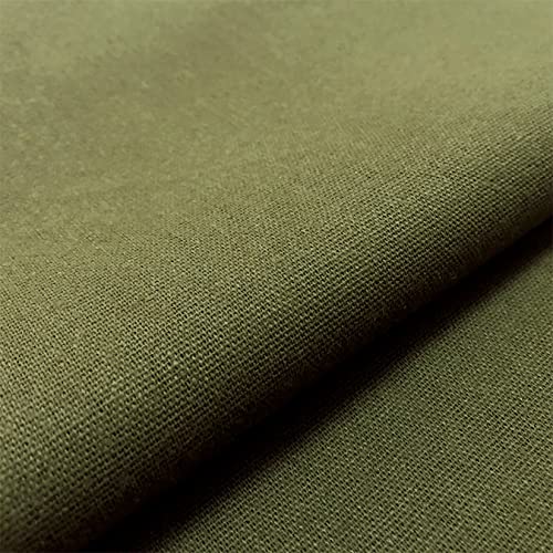 Linen Embroidery Fabric 20 by 62-Inch Olive Green - color: Olive Green