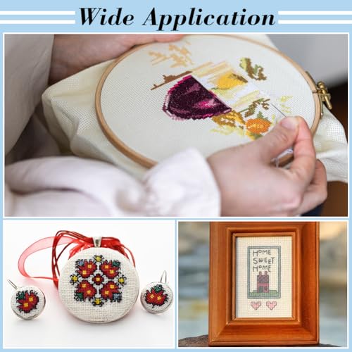 BENECREAT 18CT Cotton Cross Stitch Fabric, 40x20 Inch Aida Cloth 18 Count Embroidery Cloth for Craft Embroidery, Handmade Needlework, DIY Handicrafts, 0.5mm Thick - size: 40x20inch (18CT)