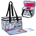 CURMIO Double-Layer Knitting Tote Bag, Yarn Storage for Crafts, Dandelion - color: dandelion