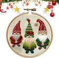 RUIQLXHANG Christmas Embroidery Kit - Christmas Gnomes Embroidery Kits for Beginners with Pattern, Cotton Threads, Needles, Instruction, 20cm Hoop, Gift for Mom, Grandma - color: Christmas Gnomes