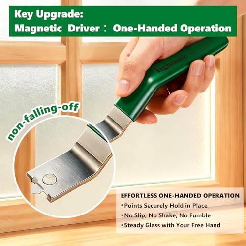 Magnetic Glazier Driver Push Tool(2-Pack) for Window/Picture – Use One-Hand