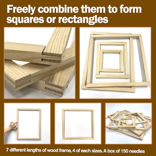 28 Pcs Needlepoint Stretcher Bars for Needlework, 7 Length Size Wood Canvas Frames Kits, Embroidery Oil Painting Posters Art Supplies (6/8/10/12/14/16/20inch) - size: 28Pcs Combo