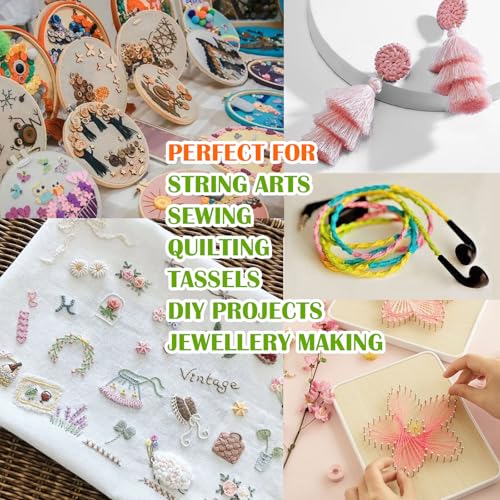 Friendship Bracelet String 50 Skeins Rainbow Color Embroidery Floss Cross Stitch Embroidery Thread Cotton Floss Bracelet Yarn, Craft Floss(Classic Color)
