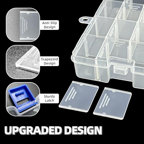 DUOFIRE Plastic Organizer Storage Box, Adjustable Divider 34 Grids, 1 Pack - color: White, size: 34 Grids, White X 1