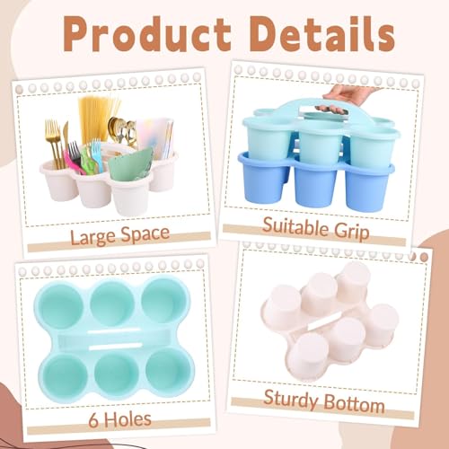 6 Pack Classroom Caddy Organizer with Handle, 6 Compartments, Morandi - color: Morandi