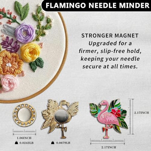 Magnetic Needle Minder Magnet Embroidery Accessories and Supplies Embroidery Needle Holder Cross Stitch Holder Needlework Supplies (Flamingo) - size: flamingo