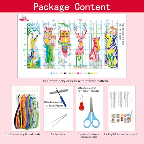 Zhenqing Woodland Animal Stamped Cross Stitch Bookmark Kit, 6 Fox, Squirrel, Owl, Deer and Wolf Designs on 11CT Printed Fabric for Adults and Beginners, DIY Reading Gift for Book and Nature Lovers - color: Animal-Themed Bookmarks