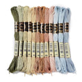 Embroidery Floss 12 Skeins Per Pack Cross Stitch Threads Friendship Bracelets Floss Crafts Floss, Heath Color Series - color: Heath Color Series