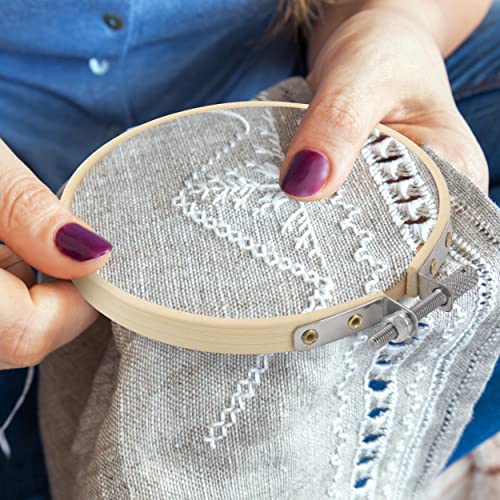 GIEMSON Embroidery Hoop 4 Inch 12 Pieces Small Embroidery Hoops Bamboo Circle Cross Stitch Hoop for Embroidery Art Craft Sewing - size: 4 inch