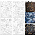 ORIGACH 4 Sheets Water Soluble Embroidery Patterns Stabilizers - Pre-Printed Mythical Dragon Shrubs Designs - Stick & Stitch Embroidery Paper for Hand Sewing Lovers - color: Dragon