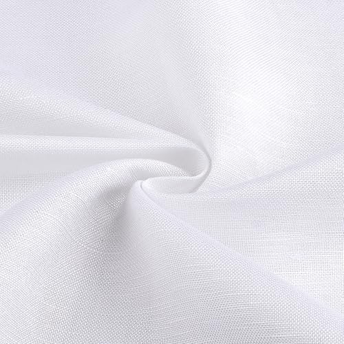 Linen Fabric | Soft, Breathable & Drapable Clothing Fabric | 55% Linen, 45% Viscose | for Dresses, Shirts, Skirts, Needlework, Lining (White, 1 Yard) - color: White, size: 1 yard