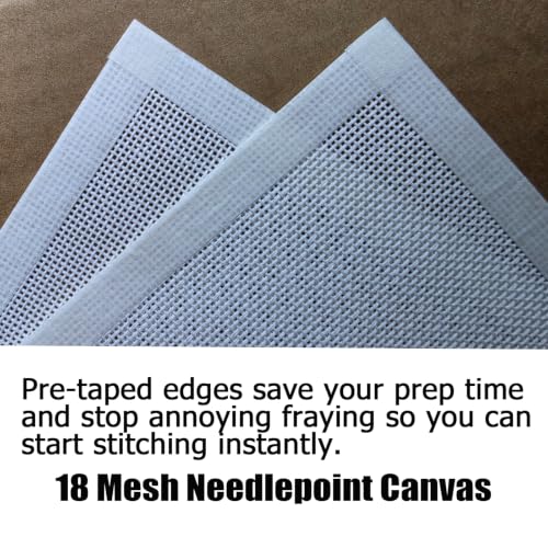Needlepoint Canvas,18 Mesh Needlepoint Canvas,4 Pcs 8"x8" Taped Edges - size: 8" x 8"