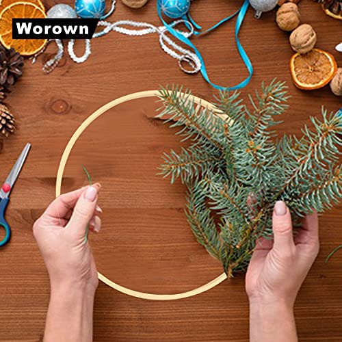 Worown 16 Pack Bamboo Floral Hoops, Multi-Size Wooden Wreath Rings for Making Wedding Decor and Wall Hanging Crafts (4, 5, 6, 7, 8, 9, 10 & 12 Inch) - size: 16Pcs (4/5/6/7/8/9/10/12 Inch)