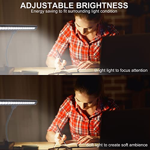 Music Stand Light,Clip On Piano Lights 18 LED Orchestra Light Clip On Reading Light,Fully Adjustable No Flicker for Piano,Book Reading, DJ, Craft Work (Powered by AC Adapter AAABatteries)
