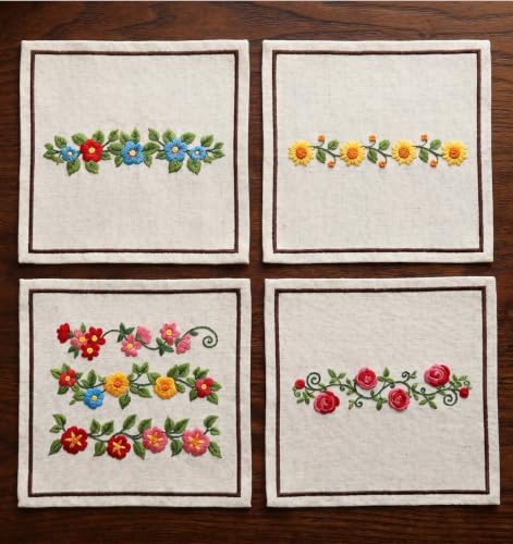 4PCS Stick and Stitch Embroidery Patterns, Water Soluble Embroidery Pattern
