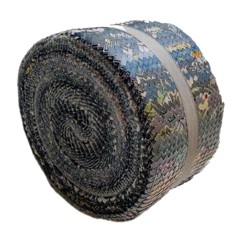 100% Cotton Jelly Roll Fabric Strips for Quilting and Sewing- Londen Sky - color: Londen Sky
