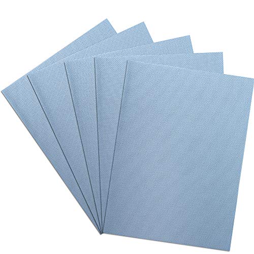 Aida Cloth 14 Count Cross Stitch Fabric,12×18inch,5Pcs (Sky Blue) - color: Sky Blue