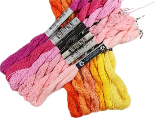 KCS 328 Yards Mercerized Pearl Cotton Crochet Needlepoint Thread,Size 5,Mixed Color (12color20, 12 skeins) - color: 12color20, size: 12 skeins