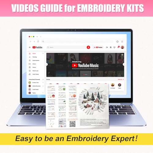 Huacan Embroidery Kit for Beginners Adults, Easy Needlepoint Kits for Adults with Stamped Embroidery Patterns. (Village) - style: Village