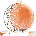 Crafmanoe Hand Embroidery Kits for Beginners Adults, Sun Moon Embroidery Starter Kits, Stamped Cross Stitch Kits DIY Needlepoint Kit for Beginners Adults, Embroidery Hoop, Thread and Video Tutorial - color: H2078