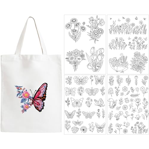 Water Soluble Embroidery Patterns, Stick and Stitch Paper for Sewing - style: butterfly 1307