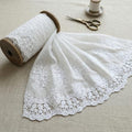 Eyelet Lace Trim 2.8 Yards 15.5 Inch Wide White Cotton Lace Ribbon Embroidery Ruffle Craft Lace for Sewing, Baby Clothes, Pets Clothes - color: 3#
