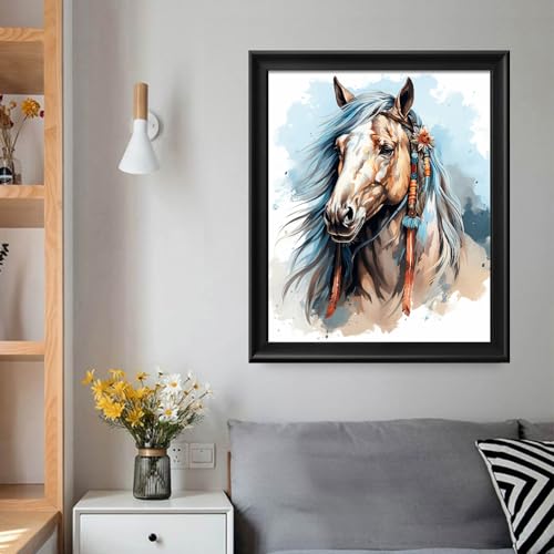 Leczany Cross Stitch Stamped Kit for Adults - Colored Horse | DIY Embroidery Starter Patterns Craft Kit Needlepoint for Beginner | 11CT, 3 Strands | 13.8x16.9 inches - color: 11CT Stamped kits, Colored Horse 13.8x16.9 inches
