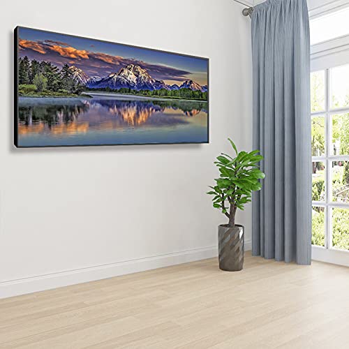 JATOK Diamond Painting Kit for Adults, Mount Moran at Dusk, 35.5 x 15.7 in - color: Green