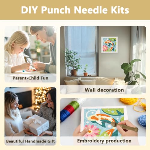 DOODLREAM Fish DIY Punch Needle Embroidery Kit for Beginner - color: Fish