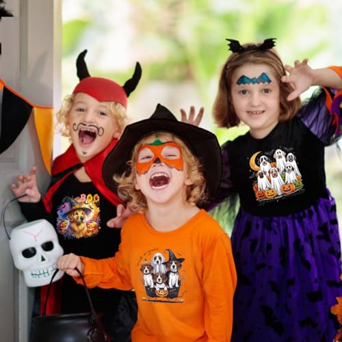 Dtf Transfers Ready to Press - 20Pcs Halloween Ghost Dog Iron on Transfers Ghost Dog Pumpkin Iron on Decals Patches Halloween Dog Heat Transfer Vinyl Stickers for Clothing Pillows Bag DIY Crafts - color: Ghost Dog