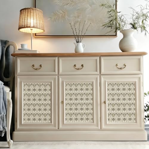6 Sheets Furniture and Craft Rub on Transfers with Symmetrical Retro Floral Design, Waterproof Transfers Stickers for DIY Wood Furniture, Door, Windows, Gifts and Home Decor 6x12” - style: Retro Flower Pattern