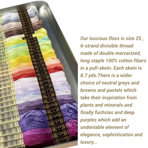 DMC Embroidery Floss 35 Color Collector's Tin Bundle with Needle threader.
