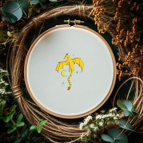 GLOBLELAND 4 Sheets Magic Dragon Water Soluble Embroidery Pattern - color: Magic Dragon