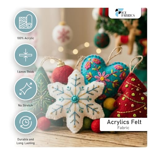 Ice Fabrics Craft Felt Fabric by The Yard - 72" Wide & 1.6mm Thick Acrylic Felt - Soft and Durable Dk. Mango Fabric for DIY Arts & Crafts, Decorations and More - 1 Yard Dk. Mango - color: Dk. Mango, size: 1 Yard