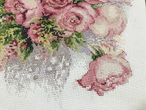 RIOLIS 1335 Watercolor Roses Counted Cross Stitch Kit 11.75 x 11.75 in