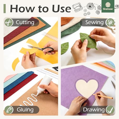 Sage Green Soft Felt Sheets for Crafts, 12" x 12", 1.6mm Thick, 2 Pcs - color: Sage Green