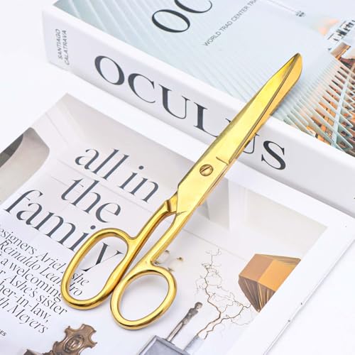 7" Gold Scissors, Sharp Tailor Fabric Craft Office Shears - color: New Gold