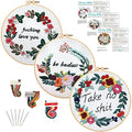 Louise Maelys 3 Pack Embroidery Kit for Beginners, Funny Quote Art - color: Kit-4