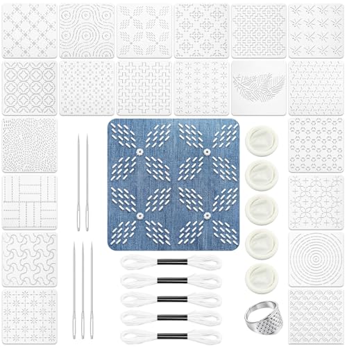 Yousoontic 36 Sashiko Stencil Kit, 4.7" Plastic Templates, Modern - style: Contemporary